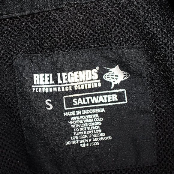 Reel Legends - Men’s Saltwater II Performance Fishing Shirt in Black, size Small - Picture 2 of 7
